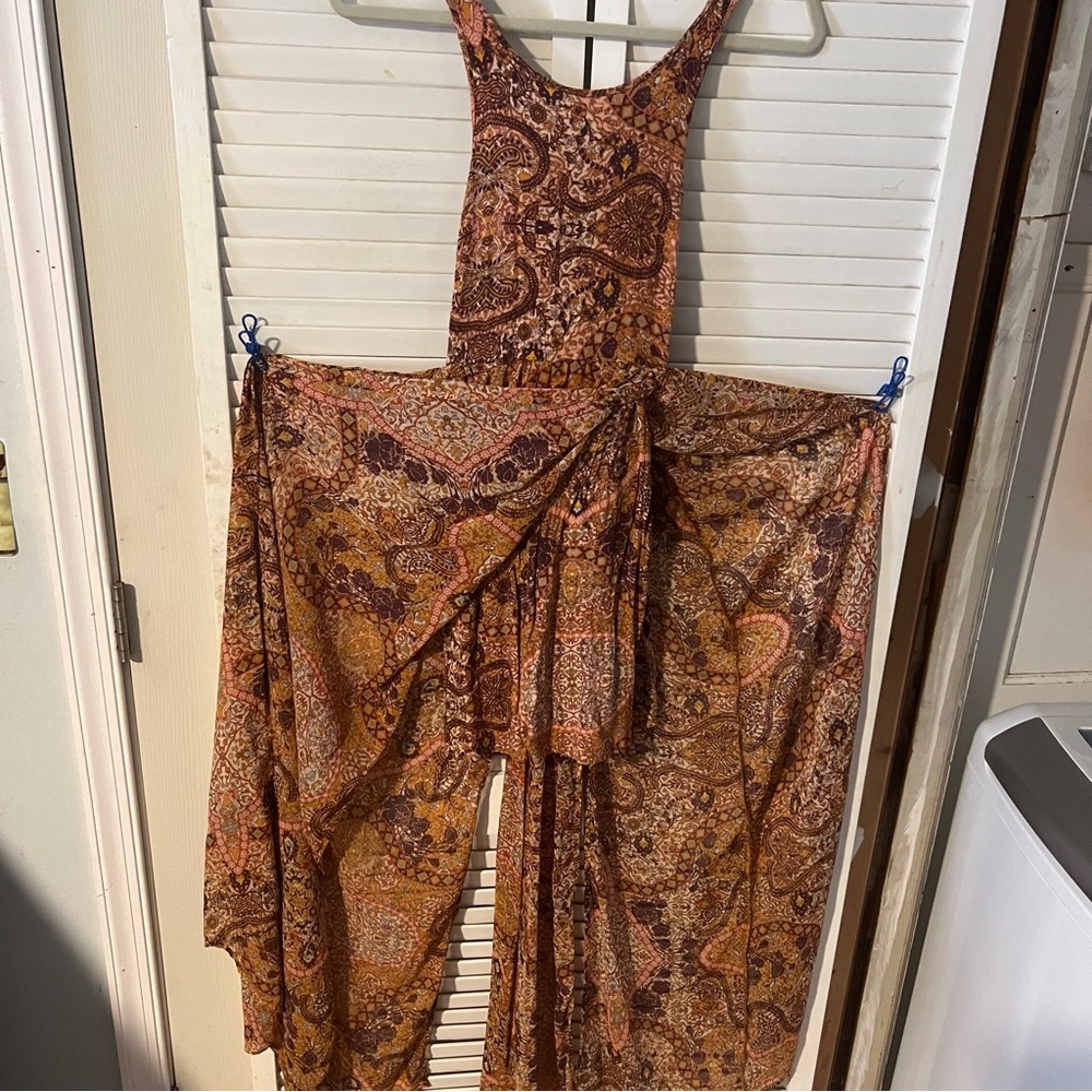 Yellow abstract design summer dress